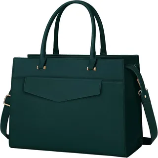 RAINSMORE Handtasche Damen Groß Kunstleder Laptoptasche 15.6 Zoll Grün - Grün