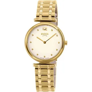 Boccia Damenuhr Titan vergoldet 3349-04 mit saphirglas - Gold