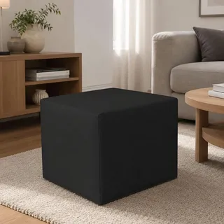 Talamo Italia - Pouf Acerbo, Mehrzwecksessel, Sitzsack, Hockerhocker, Made in Italy, 40x40 h42 cm, Schwarz
