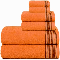 BELIZZI HOME 6-teiliges Handtuch-Set aus 100% Baumwolle, ultraweich, enthält 2 Badetücher 71,1 x 139,7 cm, 2 Handtücher 40,6 x 61 cm und 2 Waschlappen 30,5 x 30,5 cm, kompakt, leicht und sehr
