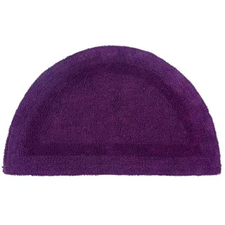 Homescapes Badematte halbrund 50/80 cm, 100% Baumwolle, wendbar , Lila , Textil , Uni , Freiform , 50x80 cm , Oeko-Tex® Standard 100 , Heimtextilien, Badtextilien, Badematten