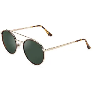 CLANDESTINE - Sonnenbrille Pure 16 Gold Habana Dark Green - Dunkelgrüne Nylon Gläser und Stahlrahmen - Sonnenbrille für Männer & Damen - Smart Vision Technology - Bessere Sicht und Geringere Blendung