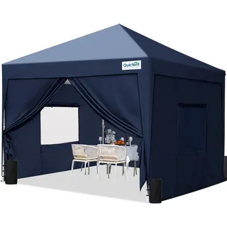 Quictent Faltpavillon 3x3 Wasserdicht Stabil Winterfest Blau - Blau