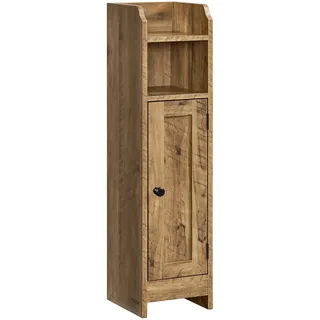 VASAGLE Toilettenschrank, schmales Badregal, verstellbare Ablagen | Badezimmerschrank, Badschrank, platzsparend, einfache Montage, Honigbraun, SIREN Kollektion BBK310K01