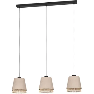 EGLO Tabley 3-flg. 89 cm rund Holz/Textil