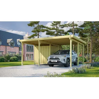 Weka Einzelcarport 607 4,78 x 3,89 m grün inkl. Abstellraum