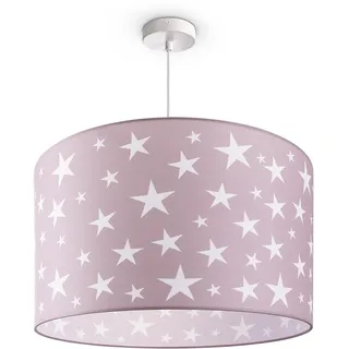 Paco Home Pendelleuchte "Capri 315", E27, Kinderlampe Deckenlampe LED Kinderzimmer Sternenhimmel Motiv E27, rosa