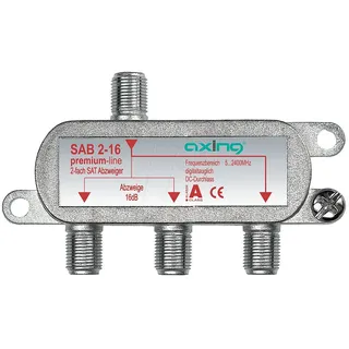 Axing SAB 2-16 2-Fach SAT-Abzweiger mit 16 dB Abzweigdämpfung (5-2400 MHz)