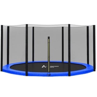 Trampolinzubehör Set für Trampolin 305cm 6 Stangen beinhaltet: 180cm Höhe Ersatznetz Sicherheitsnetz Trampolinnetz PVC UV beständige Federabdeckung Randabdeckung (Blau/Grün/Pink)