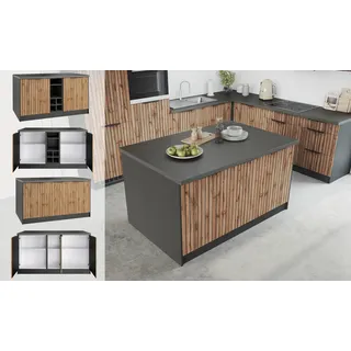 kochstation Unterschrank Kücheninsel KS-Lagos 153 x 100 x 86 cm Beige