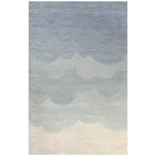 Kinderteppich , Beige, Pastellblau, Graublau , Textil , Wolken , rechteckig , 140x200 cm , GoodWeave , für Fußbodenheizung geeignet, in verschiedenen Größen erhältlich, pflegeleicht, strapazierfähig , Teppiche und Böden, Teppiche, Kinderteppiche