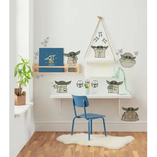 Komar Wandtattoo »Star Wars The Mandalorian Grogu Cute« 50 x 70 cm (Breite x Höhe) - Kinderzimmer, Wandsticker, grün