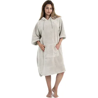 MY HOME Badeponcho »Lillou, Surfponcho ideal für Sauna, Spa & im Urlaub« 1 Stk. weich und kuschelig, plüsch, Fleece, Unisex, für Damen und Herren, beige