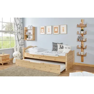 TICAA Jugendbett Leni 90 x 200 cm Kiefer massiv beige