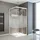 Eckdusche mit Schiebetür 90 x 175 cm Alpinweiß Sicherheitsglas, Motivglas