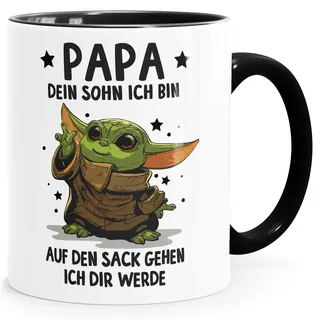 MoonWorks Tasse Geschenk Papa Sprüche Geschenkidee Vatertag Lustig Motiv Baby- mit Spruch weiss-innen-schwarz standard