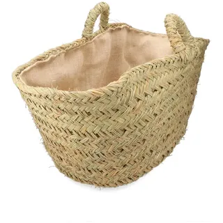 Basics Esparto-tragekorb Mit Futter Für Brennholz 60x35x45 Cm - Brown