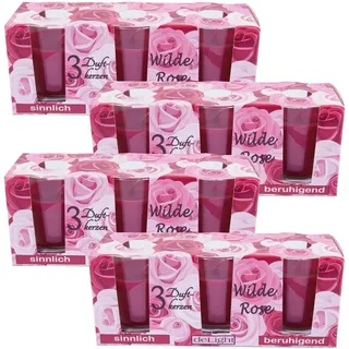 HS Candle Duftkerzen Classic 12er Pack Wilde Rose