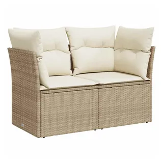 vidaXL Gartensofa 2-Sitzer Loungesofa beige