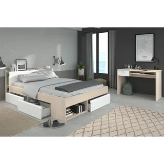 Parisot Jugendzimmer-Set »Most« weiß (akazie, weiß), B/H: 140cm x 200cm, Schlafzimmermöbel-Sets, Jugendzimmer-Set