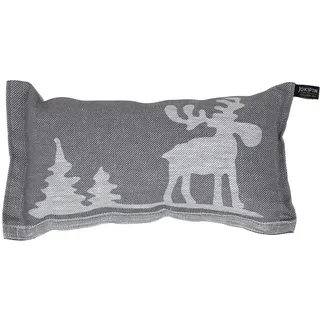 Jokipiin Pellava JOKIPIIN 1 Saunakissen und Reisekissen Elch, 40 x 22 cm, Leinen/Baumwolle, hergestellt in Finnland, grau/weiß, 22 x 40 cm