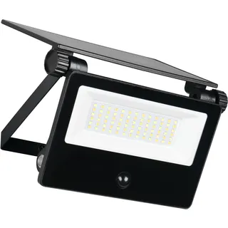 Reality Leuchten LED Solar Außen Wandleuchte Moura R22106132, Aluminium Schwarz matt, Kunststoff, Glas, inkl. 18 Watt LED, Bewegungssensor, Lichtfarbe einstellbar