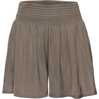 Webshorts LASCANA "aus luftig-leichter Satinqualität", Damen, Gr. 42, N-Gr, grün (khaki), Satin, Obermaterial: 100% Polyester, unifarben, figurumspielend kurz, Hosen Webshorts, luftige Sommershorts, modisch und elegant, Sommerhose, Topseller