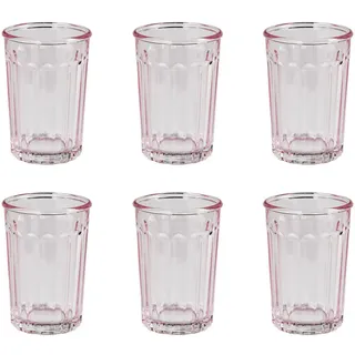 Butlers Trinkglas (6er-Set) Baretto 380ml , Rosa , Glas , Gläser, Trinkgläser