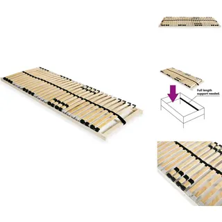 vidaXL Lattenrost mit 28 Latten 7 Zonen 80 x 200 cm - Betten & Bettgestelle - Braun