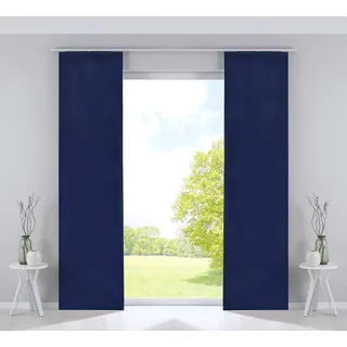 Gardinenbox Milano Flächenvorhänge Paneelwagen 245 x 60 cm Blau 2er Set