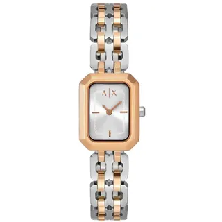 Armani Exchange Watch for Women, Quarz Zweizeigerwerk und 27 mm Gehäusegröße mit Edelstahlarmband