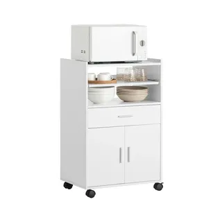 SoBuy Küchenwagen Weiß, multifunktionaler Mikrowellenschrank 59x92x40 cm