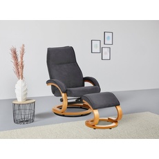 Bild von Relaxsessel »Paris«, (Set, 2 St., bestehend aus Sessel und Hocker), mit passendem Hocker, grau