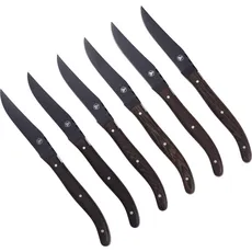 Laguiole STEAK KNIVES BLACK BLADE WENGE 6 Stück, Besteck, Schwarz