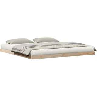 vidaXL Bodenbettrahmen Natur 200 x 220 cm Massives Kiefernholz - Beige
