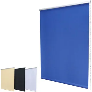 Nachtdunkel Klemmfix Mini Verdunkelungsrollo ohne Bohren inkl. Klemmträger / Blau 40x160cm (Breite x Höhe) - Blau