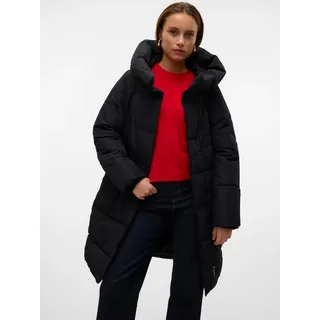 Steppmantel VERO MODA "VMLEONIEKATE COAT GA NOOS", Damen, Gr. XL, schwarz, Steppware, Obermaterial: 100% Polyester, unifarben, ca. Mitte Oberschenkel, Mäntel Steppmantel, mit abnehmbarem Bindegürtel