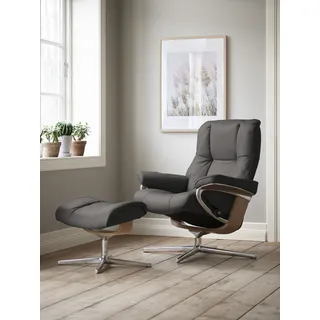 Stressless® »Mayfair« Set, Relaxsessel mit Hocker, mit Hocker, mit Cross Base, Größe S, M & L, Holzakzent Eiche grau
