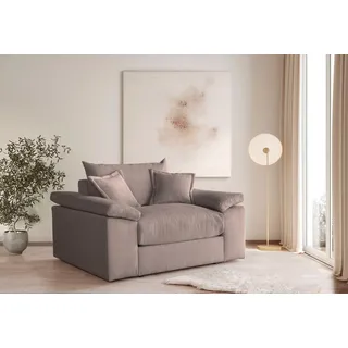Home Affaire XXL-Sessel Soft&Cosy Cord 151 x 93 x 123 cm Grau mit 2 Zierkissen