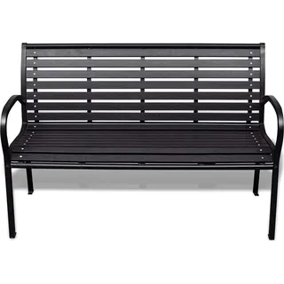 vidaXL Gartenbank 125 cm Stahl und WPC Schwarz - Schwarz