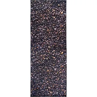 Küchen-Teppich Mazovia - Braun Teppich für die Küche, Muster Kaffee, Kaffeebohnen - Rutschfest, Maschinenwaschbar - 80 x 200 cm - Bronze