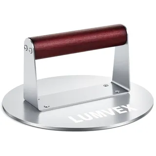 LUMVEX Edelstahl Burgerpresse, 6,3 Zoll Edelstahl Smash Burger Press, Professionelles Edelstahl Burgerpresse Grillzubehör, Leicht zu Reinigen