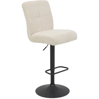 None Boxxx Barhocker, Schwarz, Beige, Metall, Textil, Säule, Bodenplatte, 44x102-124x57 cm, Sitzfläche 360° drehbar, Esszimmer, Barmöbel, Barhocker