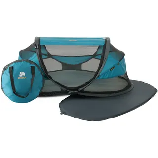 Deryan Baby Reisebett mit Matratze ab Geburt bis 2,5 Jahre - Pop Up Babybett Babyzelt in 2 Sekunden aufgestellt - inkl. Moskitonetz & Reisetasche - 120x75x50cm (Ocean)