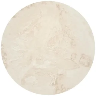 benuta Nest Kunstfell-Teppich Dave Cream ø 180 cm rund , Creme , Textil , Beton Optik , Rund , 180x180 cm , Oeko-Tex® Standard 100 , wasserabweisend , Teppiche und Böden, Teppiche