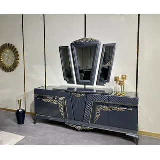 Sideboard Moderne Kommode Anrichte Schrank mit 3 Spiegel Stauraum Barock JVmoebel - Grau