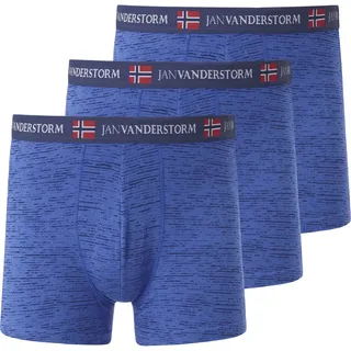 Retro Pants JAN VANDERSTORM "3er Pack Retropant NORIK", Herren, Gr. XL, blau, Obermaterial: 95% Baumwolle CO. 5% Elasthan EL., Unterhosen Retro Pants