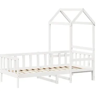 vidaXL Tagesbett mit Dach Weiß 80x200 cm Massivholz Kiefer