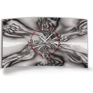 Digital Art grau abstrakt Designer Wanduhr modernes Wanduhren Design leise kein ticken DIXTIME 3D-0262 - Schwarz