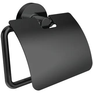 emco round Toilettenpapierhalter, mit Deckel, schwarz, 430013301